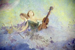 27 Female Musicians Ceiling Painting Close Up Golden Room Salon Dorado Teatro Colon Buenos Aires